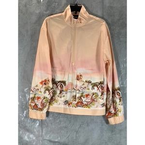 Royalty By Maluma Men's Coral Island Print Half-Zip Lightweight Jacket SZ L